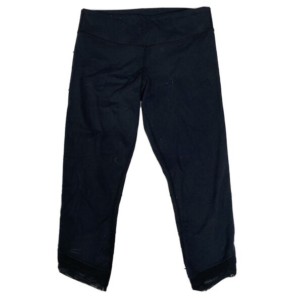 lululemon athletica Pants - Lululemon Wunder Under Crop *SE Pleat 6 Black Luon